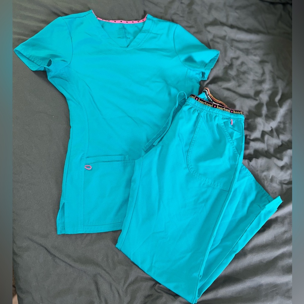 Set of Turquoise HeartSoul Scrubs